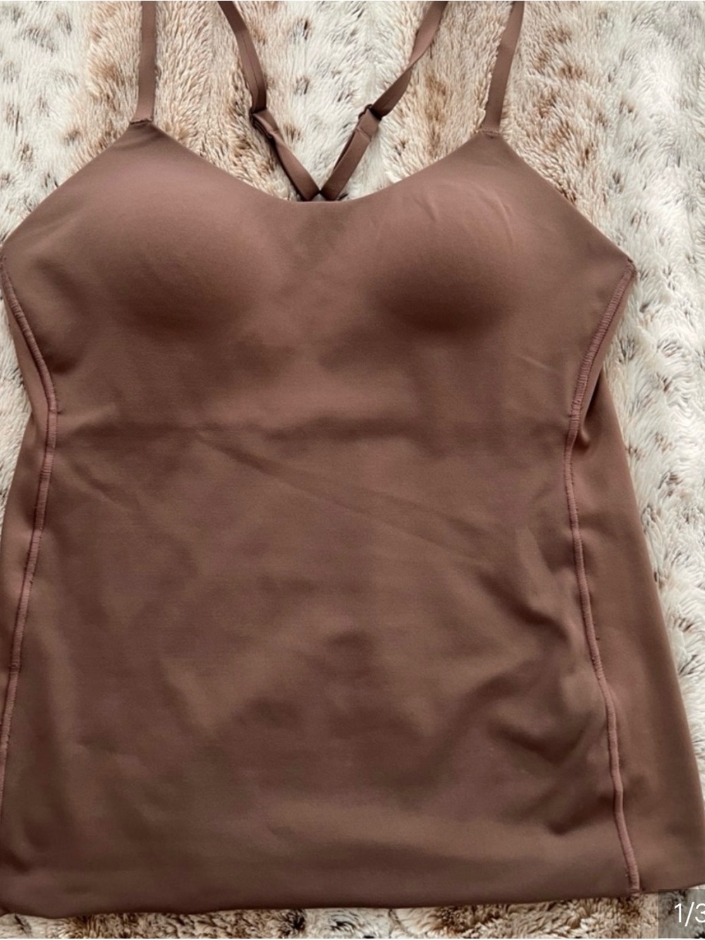 Brown Strappy Bodycon Cami Top